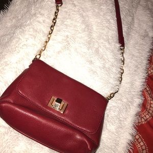 Red leather purse